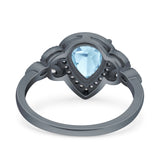 Pear Teardrop Natural Stone Wedding Ring