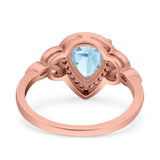 Pear Teardrop Natural Stone Wedding Ring