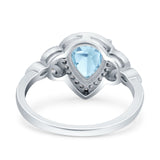 Pear Teardrop Natural Stone Wedding Ring