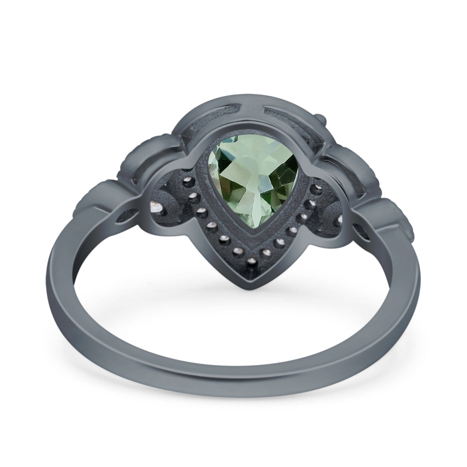 Pear Teardrop Natural Stone Wedding Ring