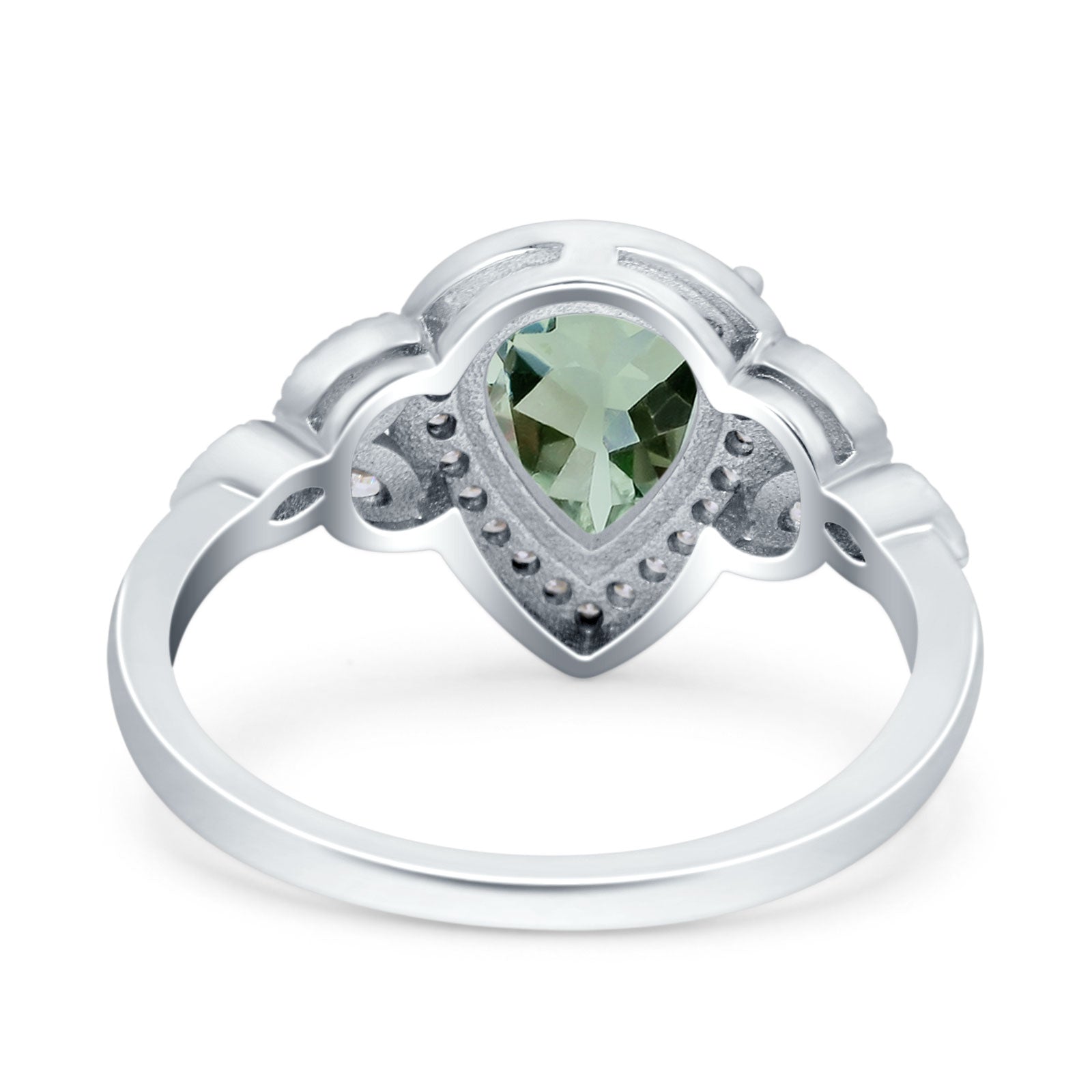 Pear Teardrop Natural Stone Wedding Ring