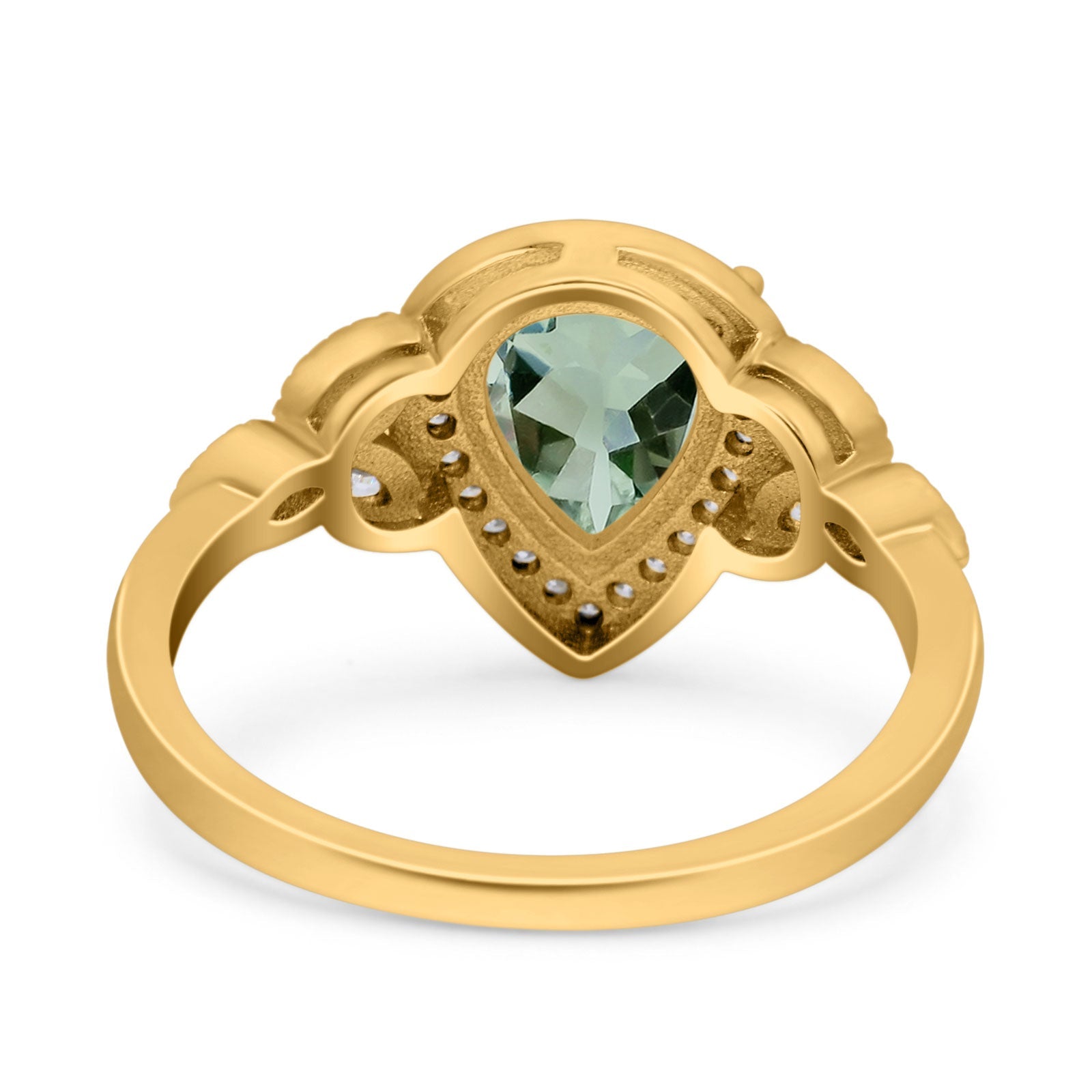 Pear Teardrop Natural Stone Wedding Ring