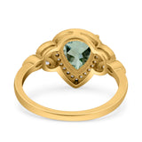 Pear Teardrop Natural Stone Wedding Ring