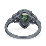 Pear Teardrop Natural Stone Wedding Ring