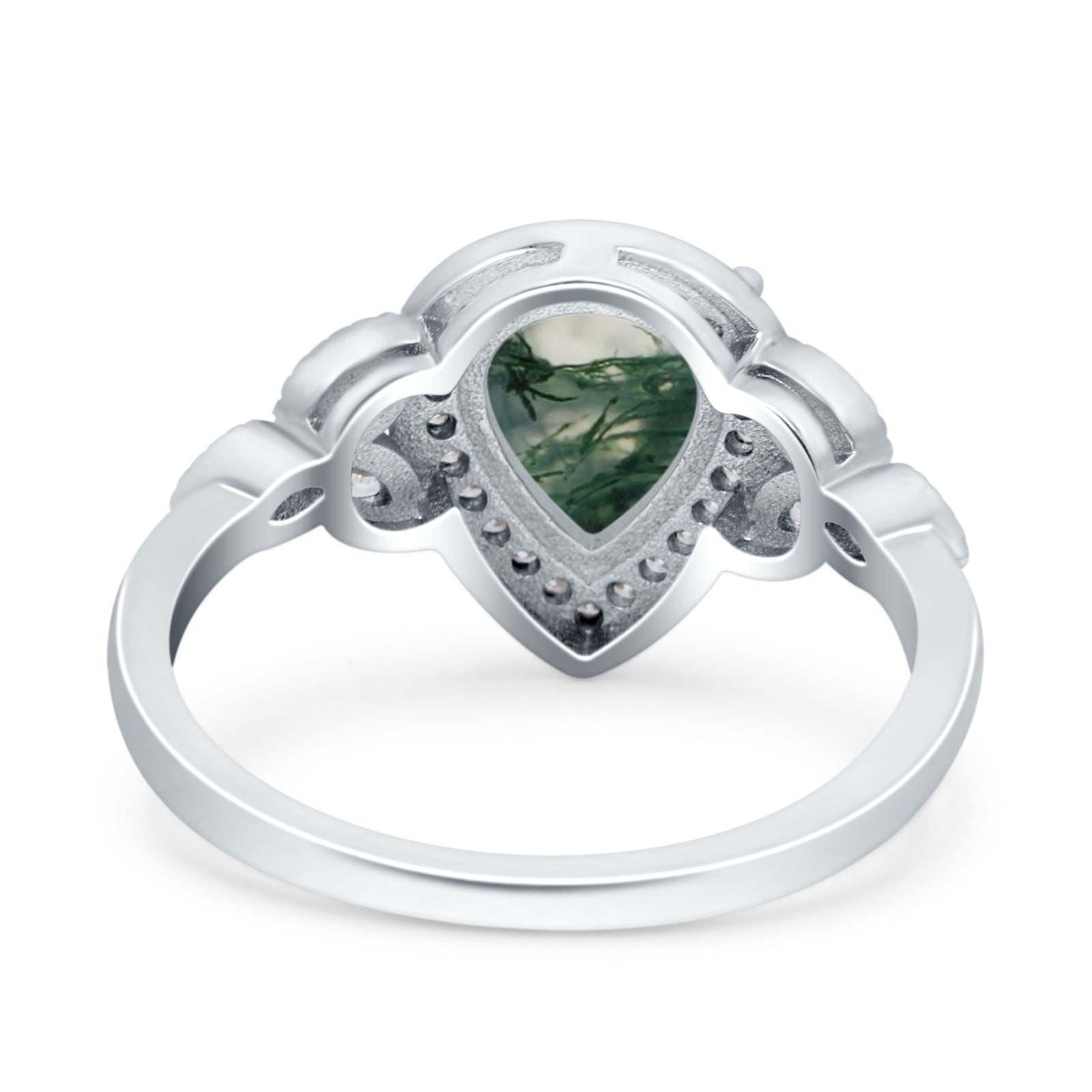 Pear Teardrop Natural Stone Wedding Ring