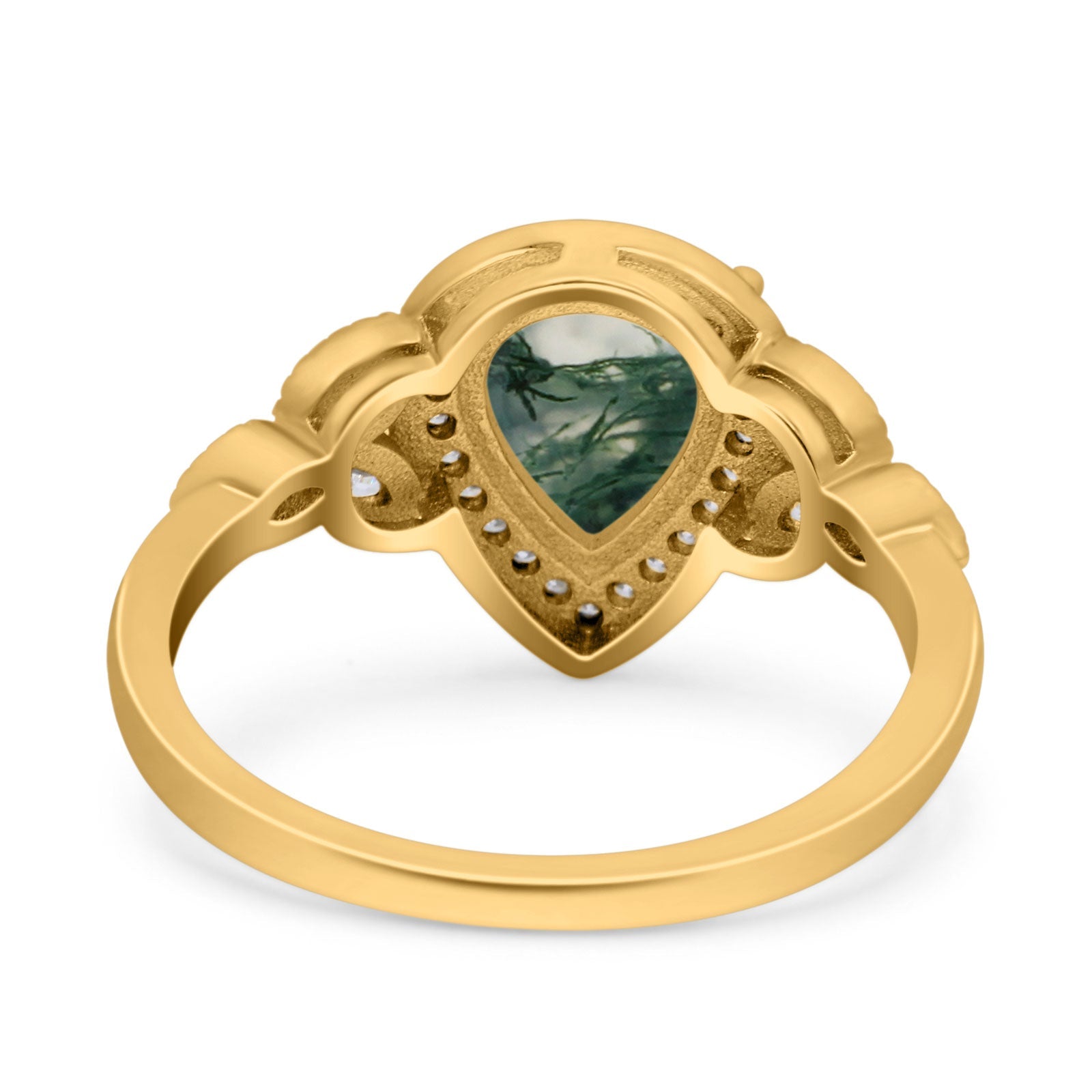 Pear Teardrop Natural Stone Wedding Ring