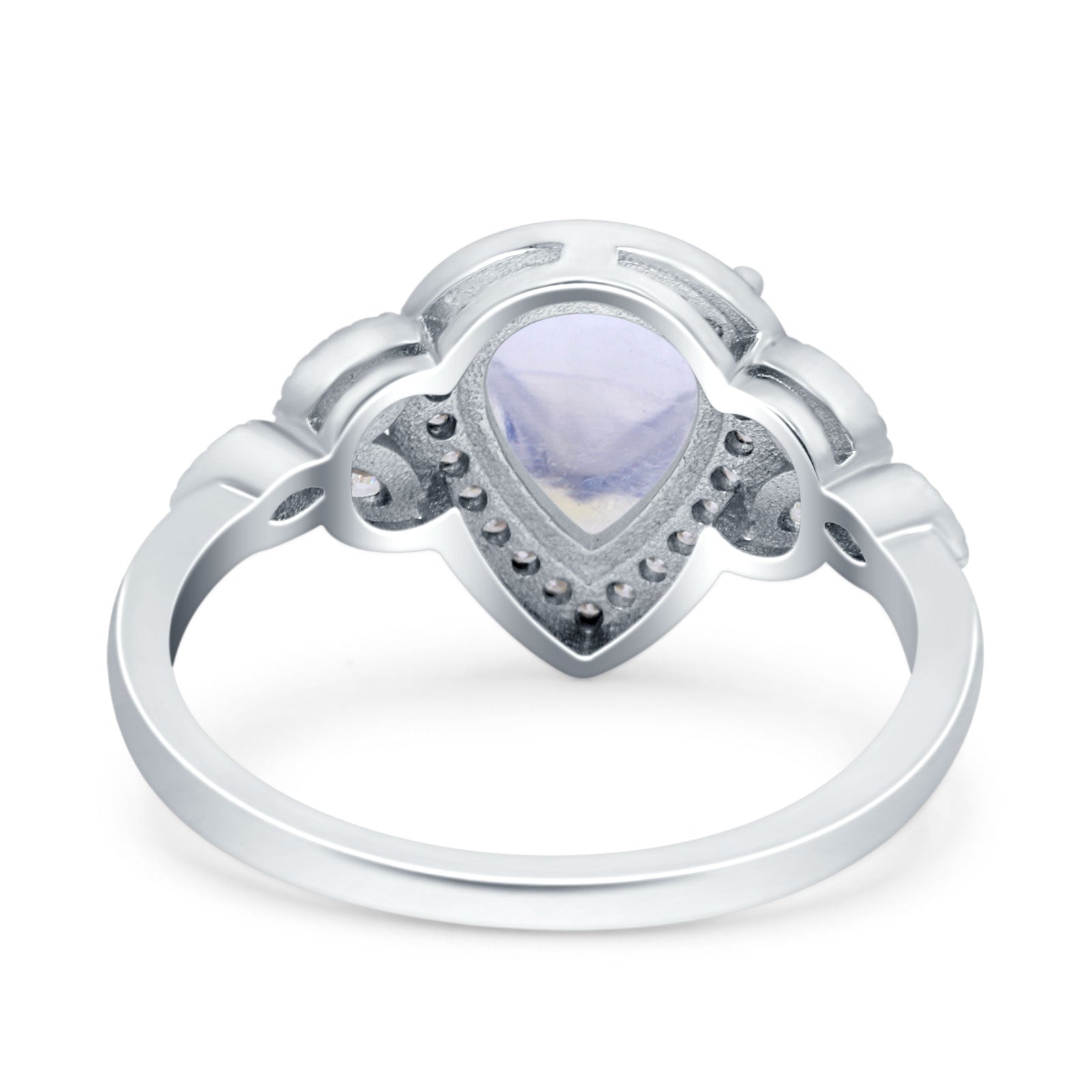 Pear Teardrop Natural Stone Wedding Ring