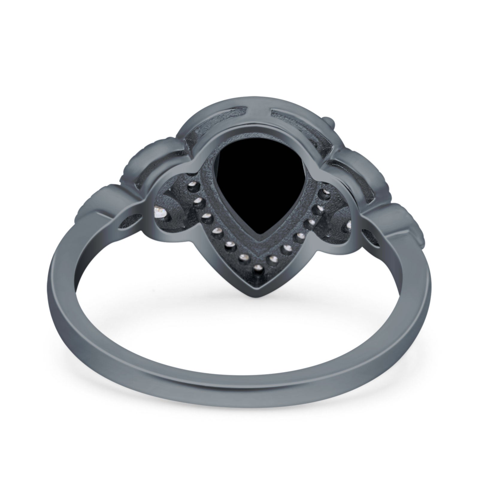 Pear Teardrop Natural Stone Wedding Ring