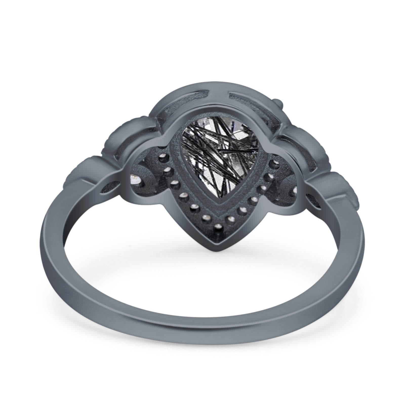 Pear Teardrop Natural Stone Wedding Ring