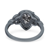 Pear Teardrop Natural Stone Wedding Ring