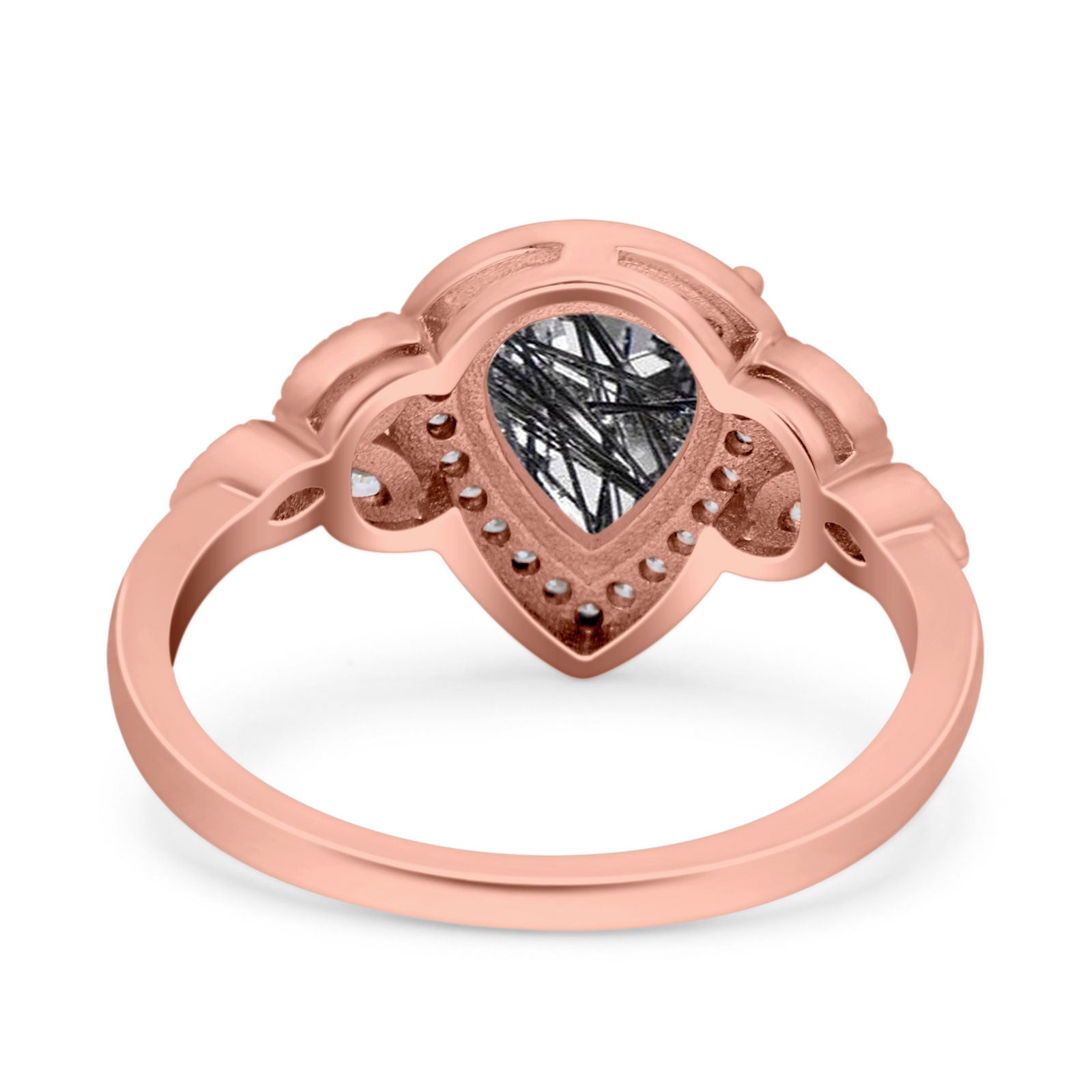 Pear Teardrop Natural Stone Wedding Ring