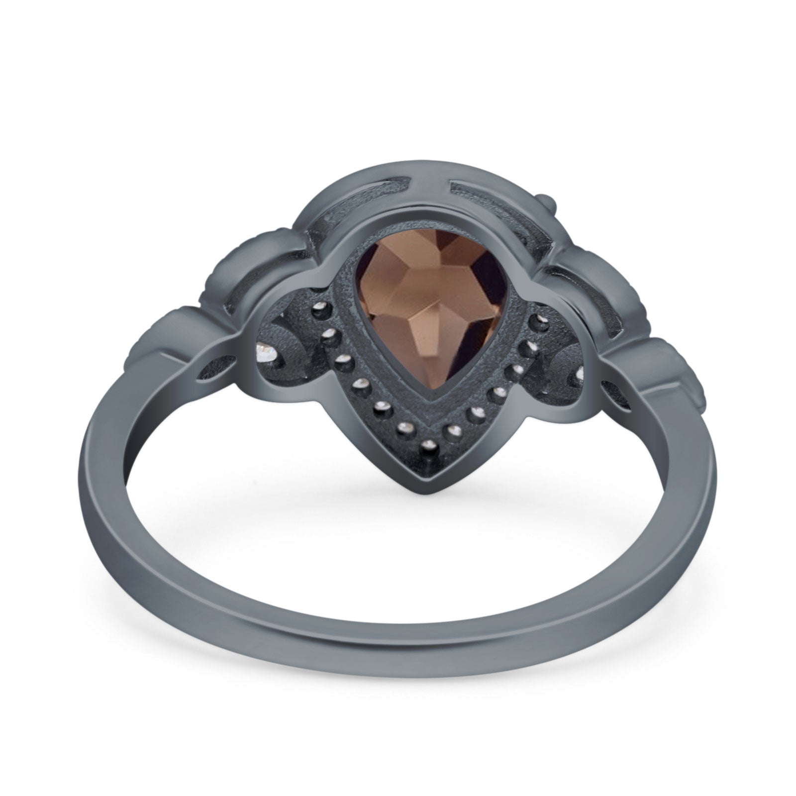 Pear Teardrop Natural Stone Wedding Ring