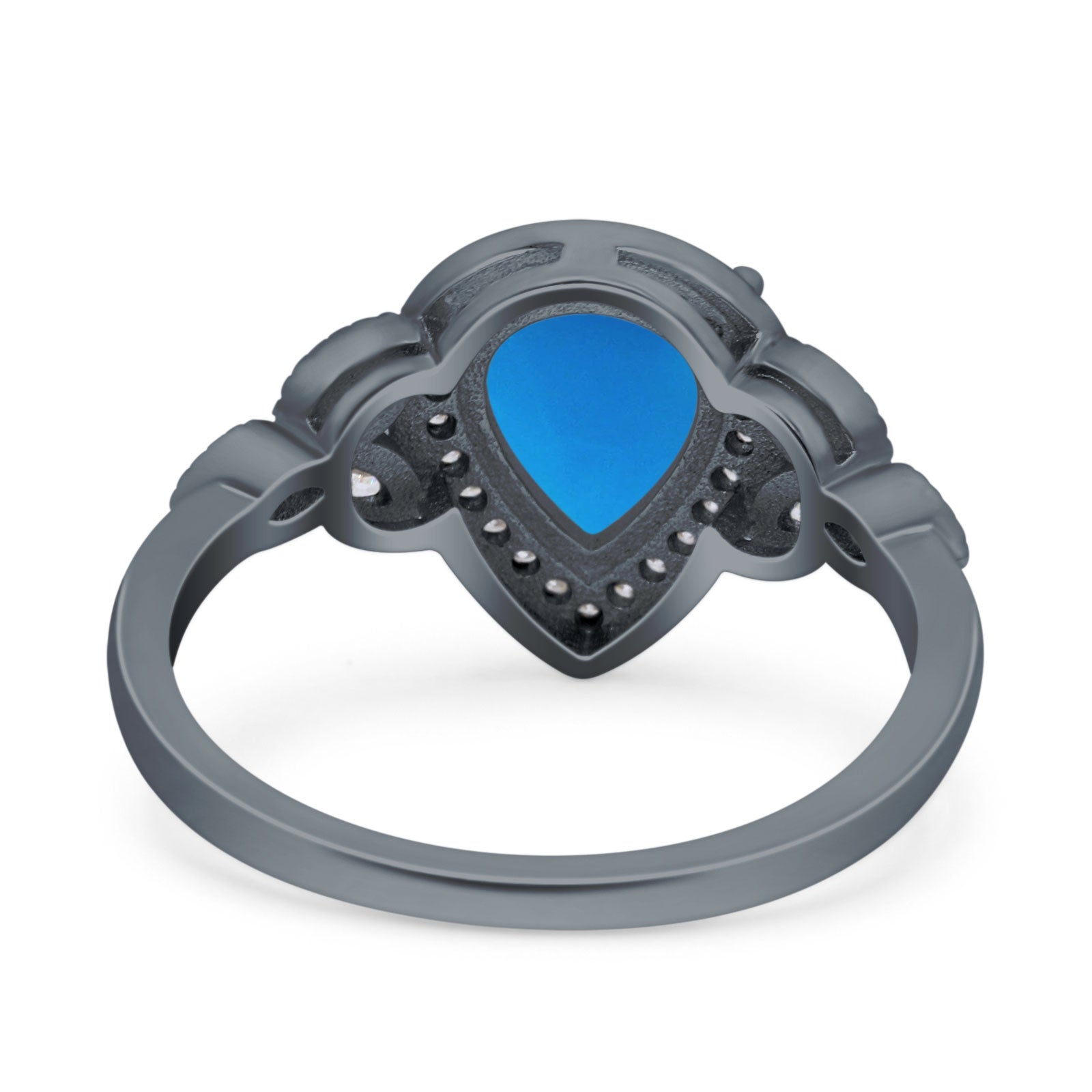 Pear Teardrop Natural Stone Wedding Ring