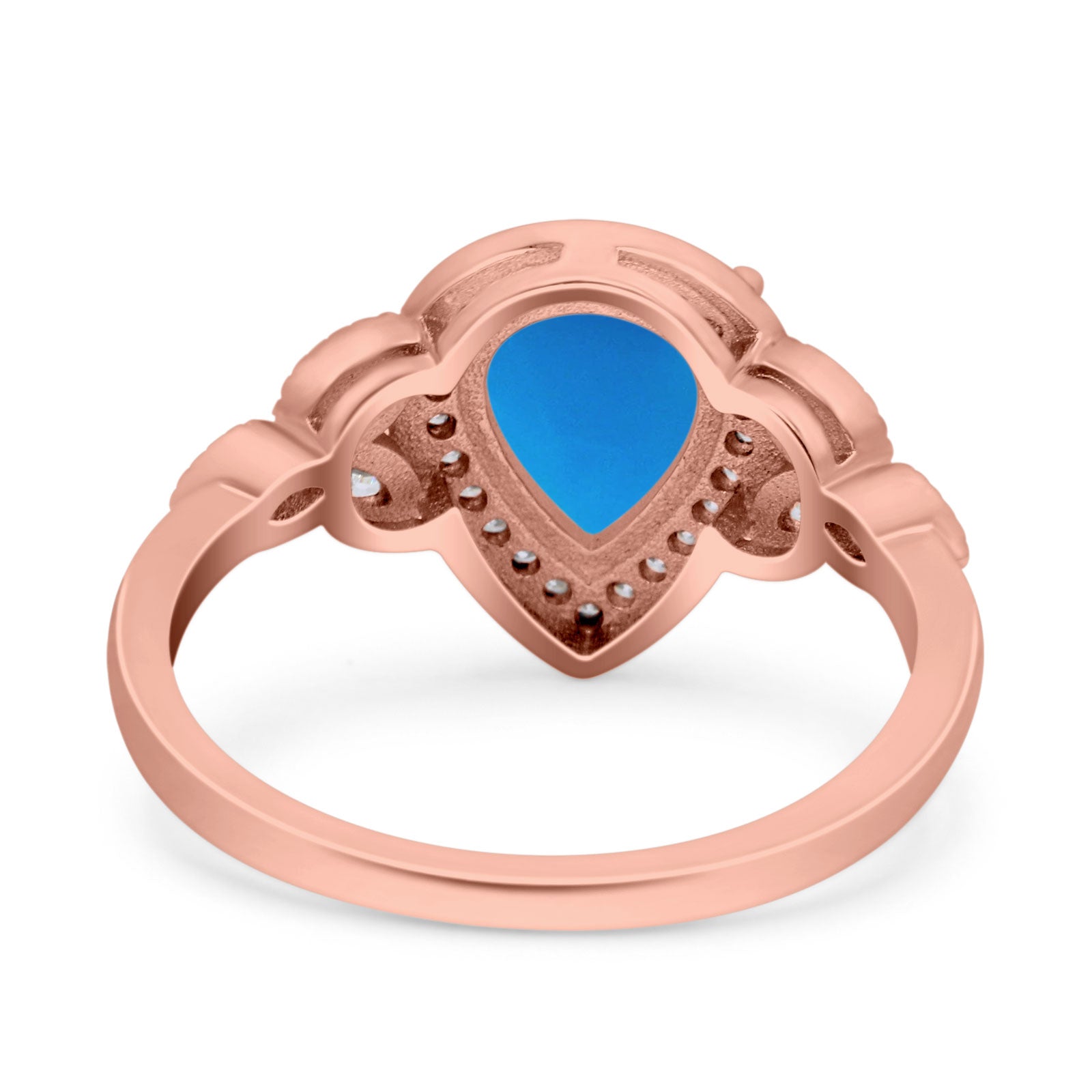 Pear Teardrop Natural Stone Wedding Ring