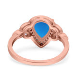 Pear Teardrop Natural Stone Wedding Ring