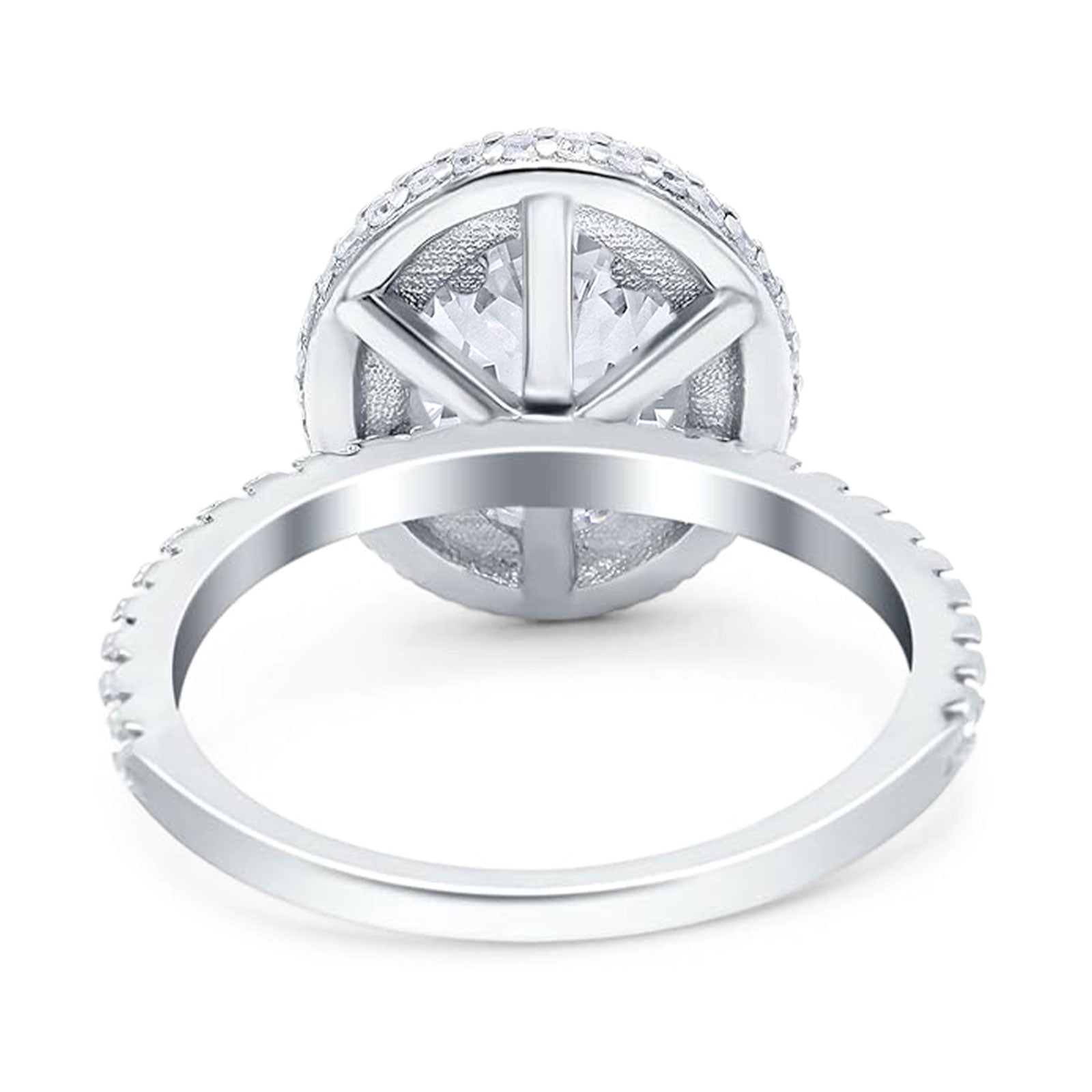 Oval Natural Stone Halo Wedding Ring