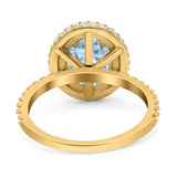 Oval Natural Stone Halo Wedding Ring