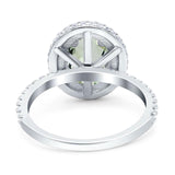 Oval Natural Stone Halo Wedding Ring