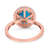 Oval Natural Stone Halo Wedding Ring