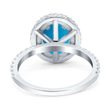Oval Natural Stone Halo Wedding Ring