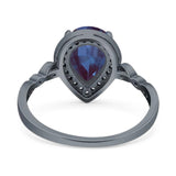 Pear Teardrop Natural Stone Wedding Ring