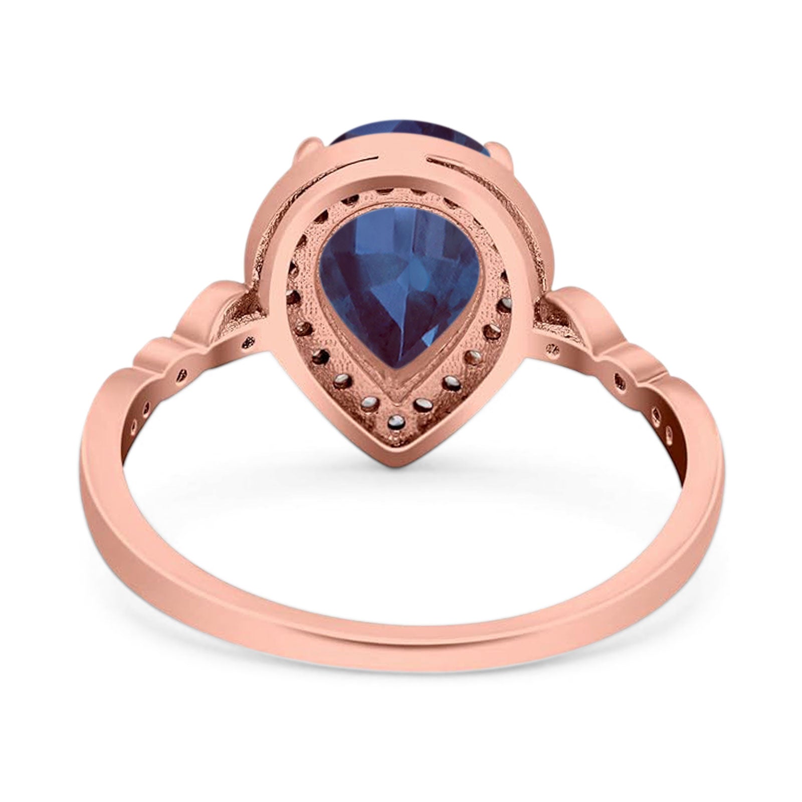 Pear Teardrop Natural Stone Wedding Ring