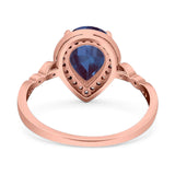 Pear Teardrop Natural Stone Wedding Ring