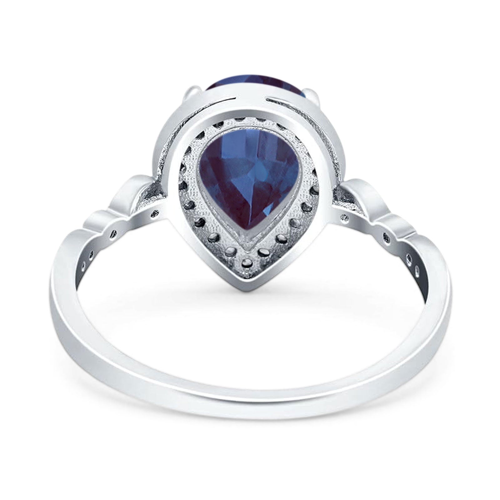 Pear Teardrop Natural Stone Wedding Ring
