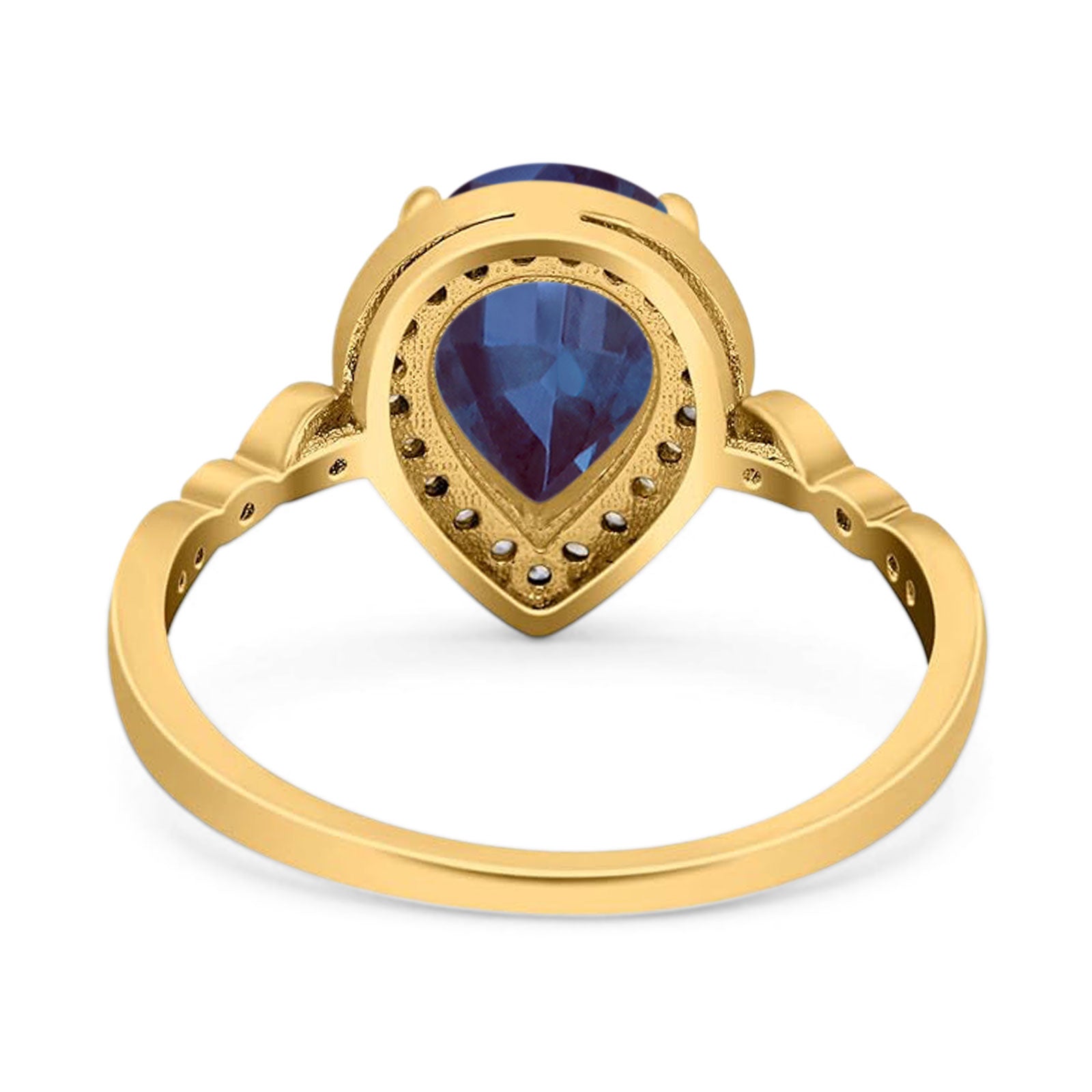 Pear Teardrop Natural Stone Wedding Ring