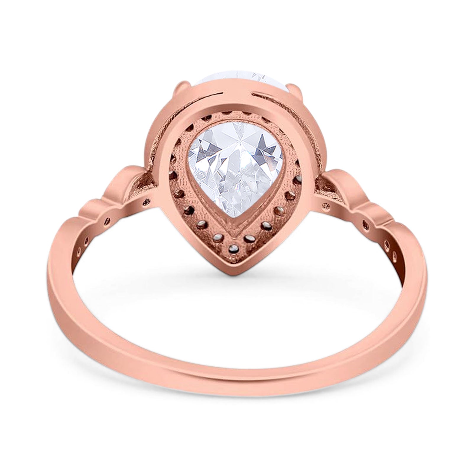 Pear Teardrop Natural Stone Wedding Ring