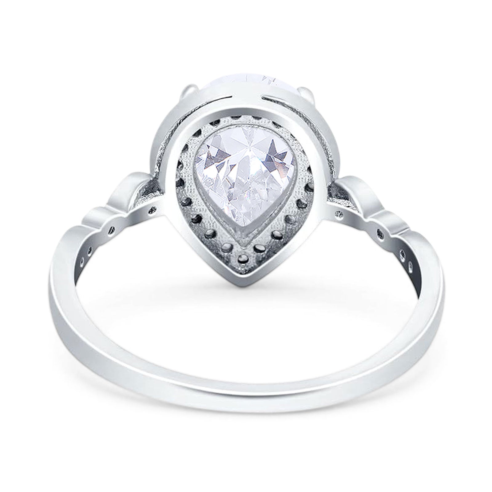 Pear Teardrop Natural Stone Wedding Ring