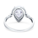 Pear Teardrop Natural Stone Wedding Ring