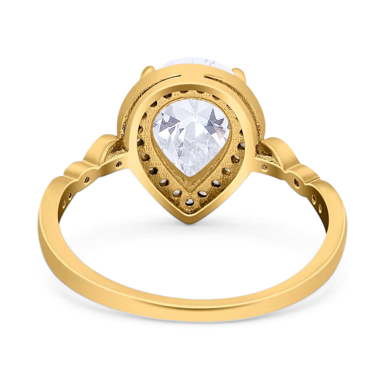Pear Teardrop Natural Stone Wedding Ring