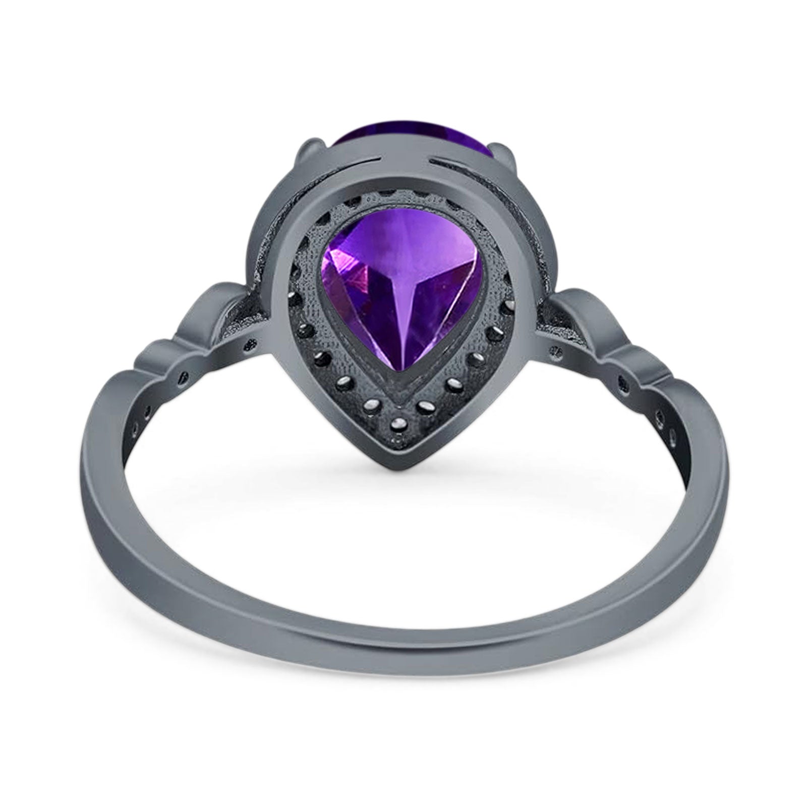 Pear Teardrop Natural Stone Wedding Ring