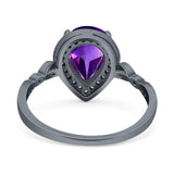 Pear Teardrop Natural Stone Wedding Ring