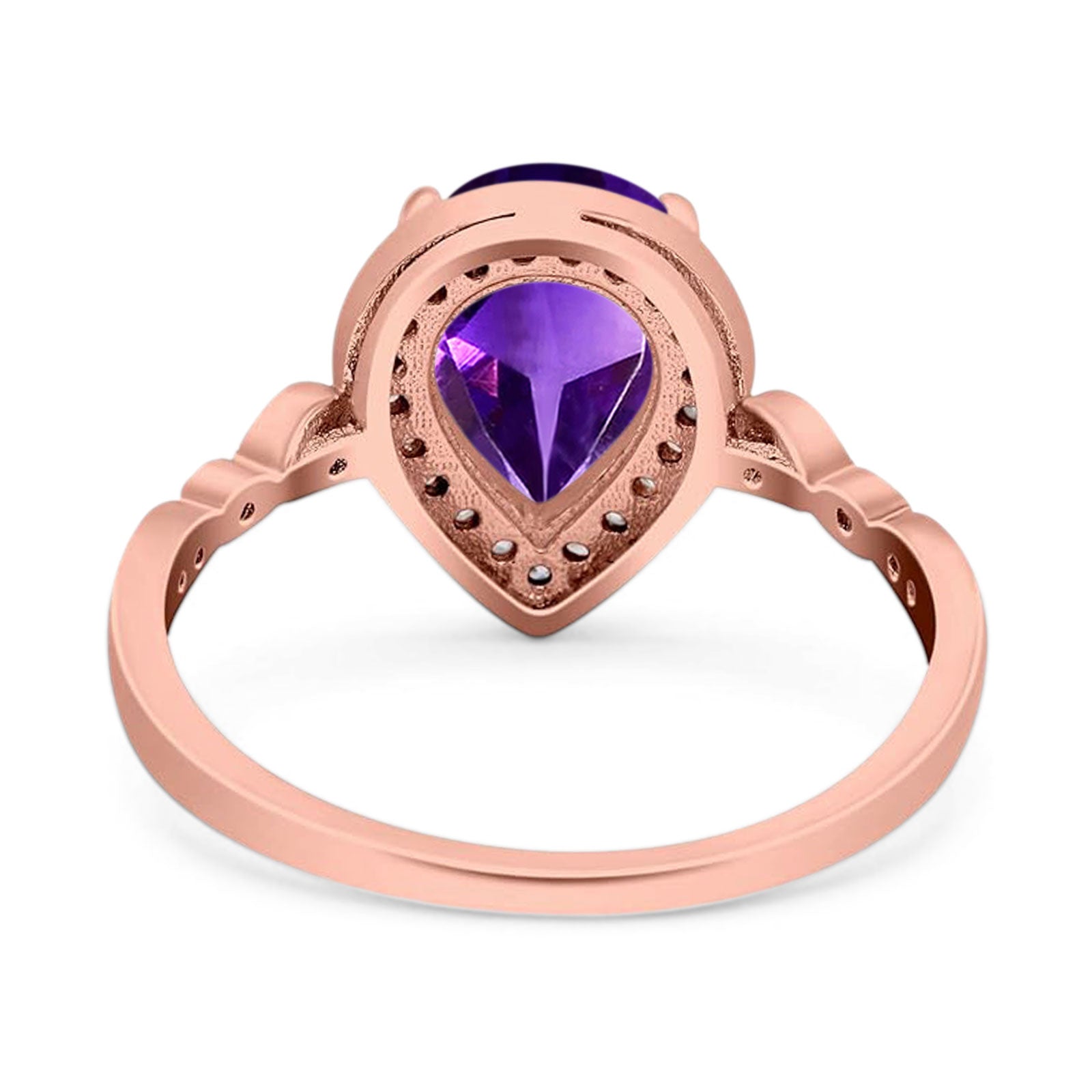 Pear Teardrop Natural Stone Wedding Ring