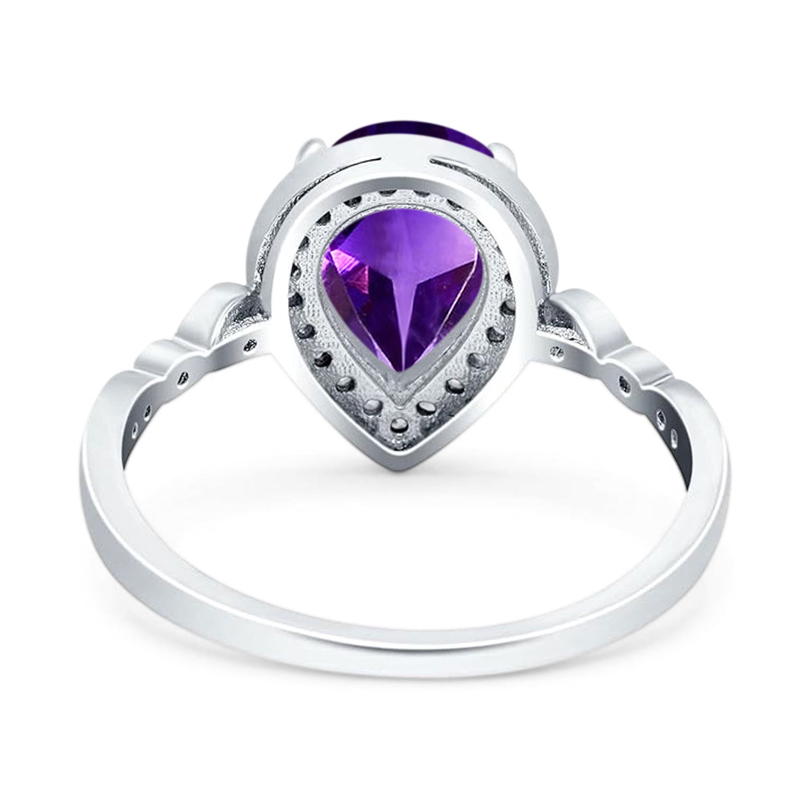 Pear Teardrop Natural Stone Wedding Ring