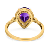 Pear Teardrop Natural Stone Wedding Ring