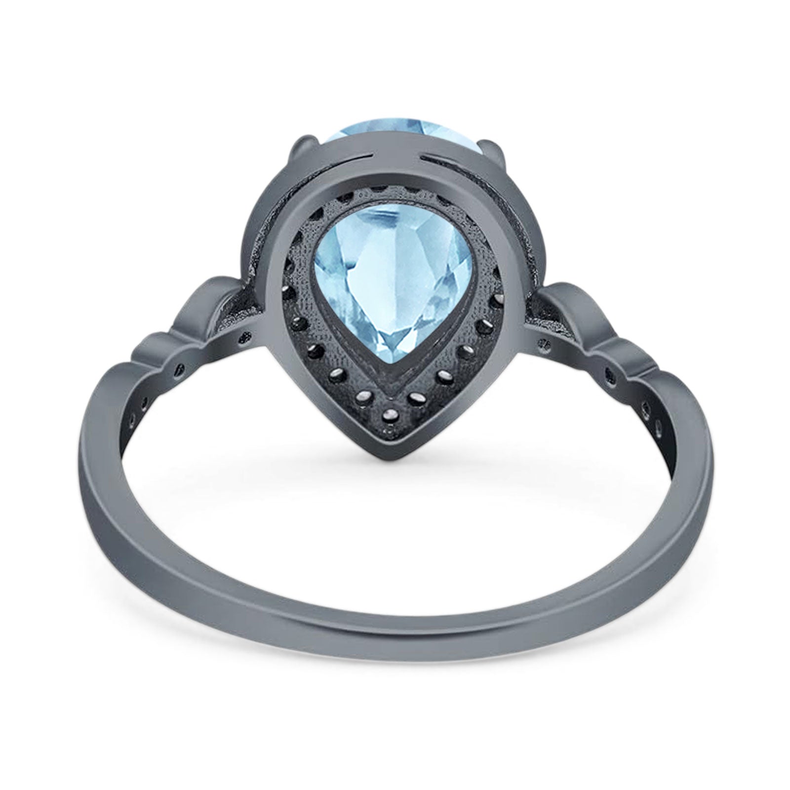 Pear Teardrop Natural Stone Wedding Ring