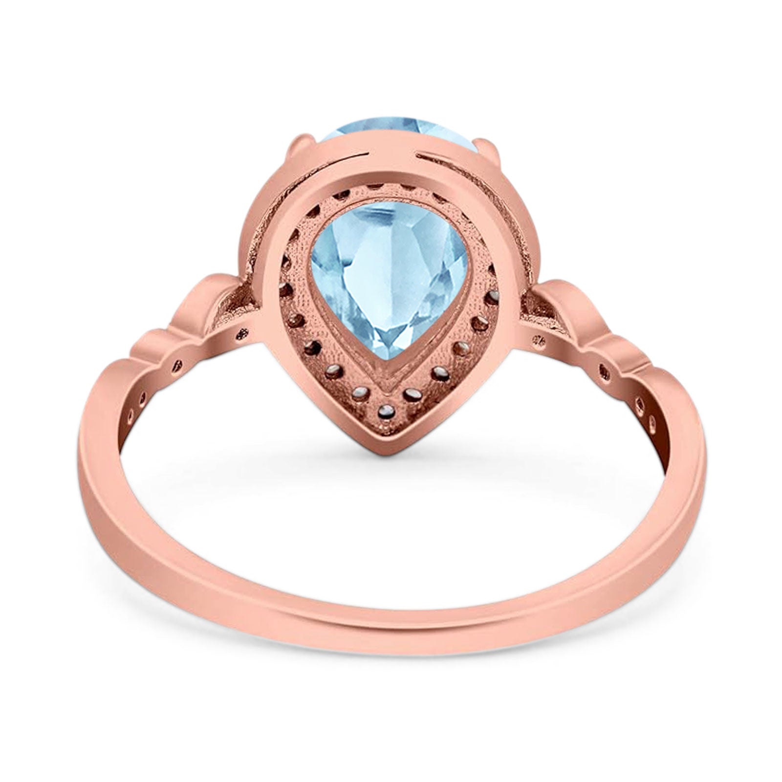 Pear Teardrop Natural Stone Wedding Ring