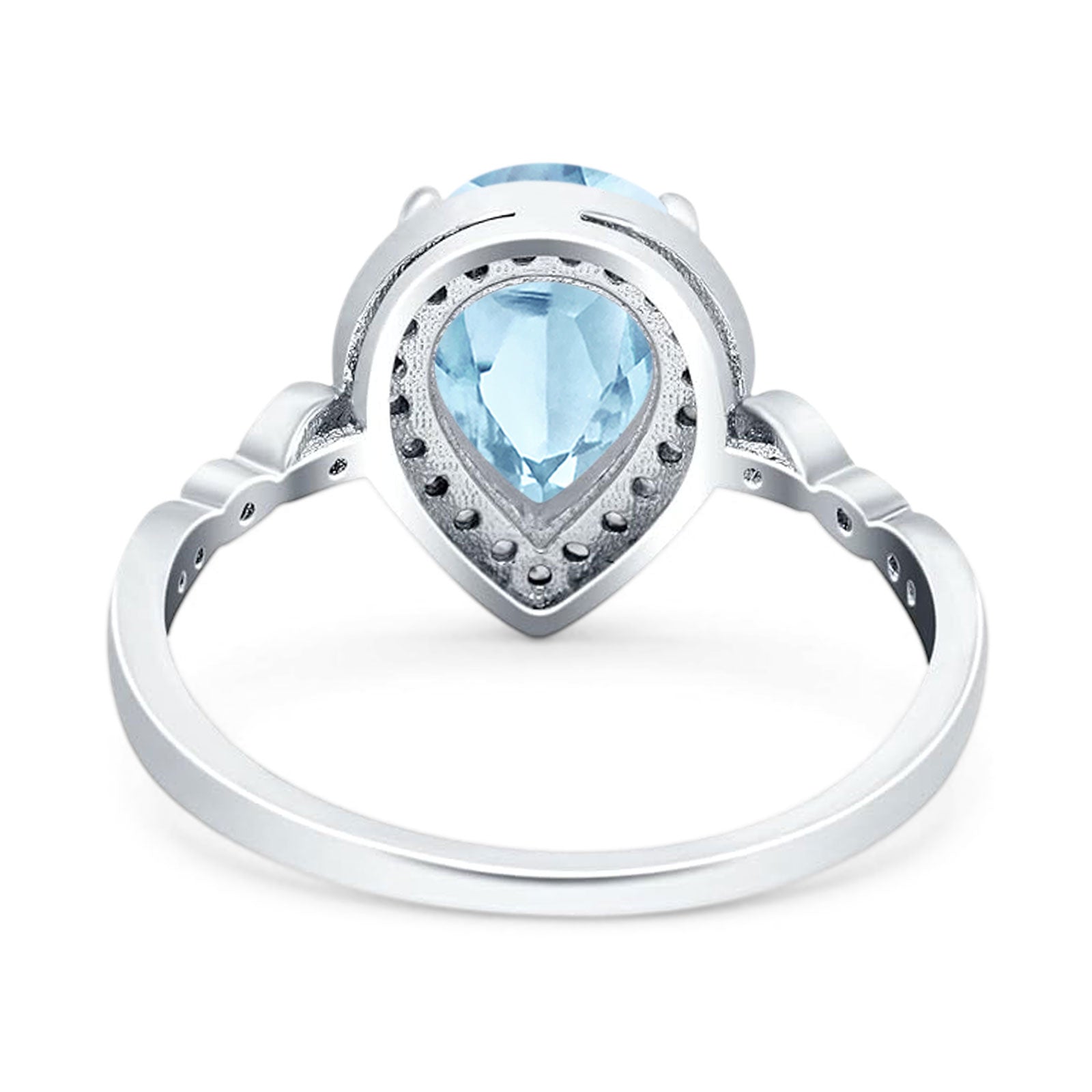 Pear Teardrop Natural Stone Wedding Ring