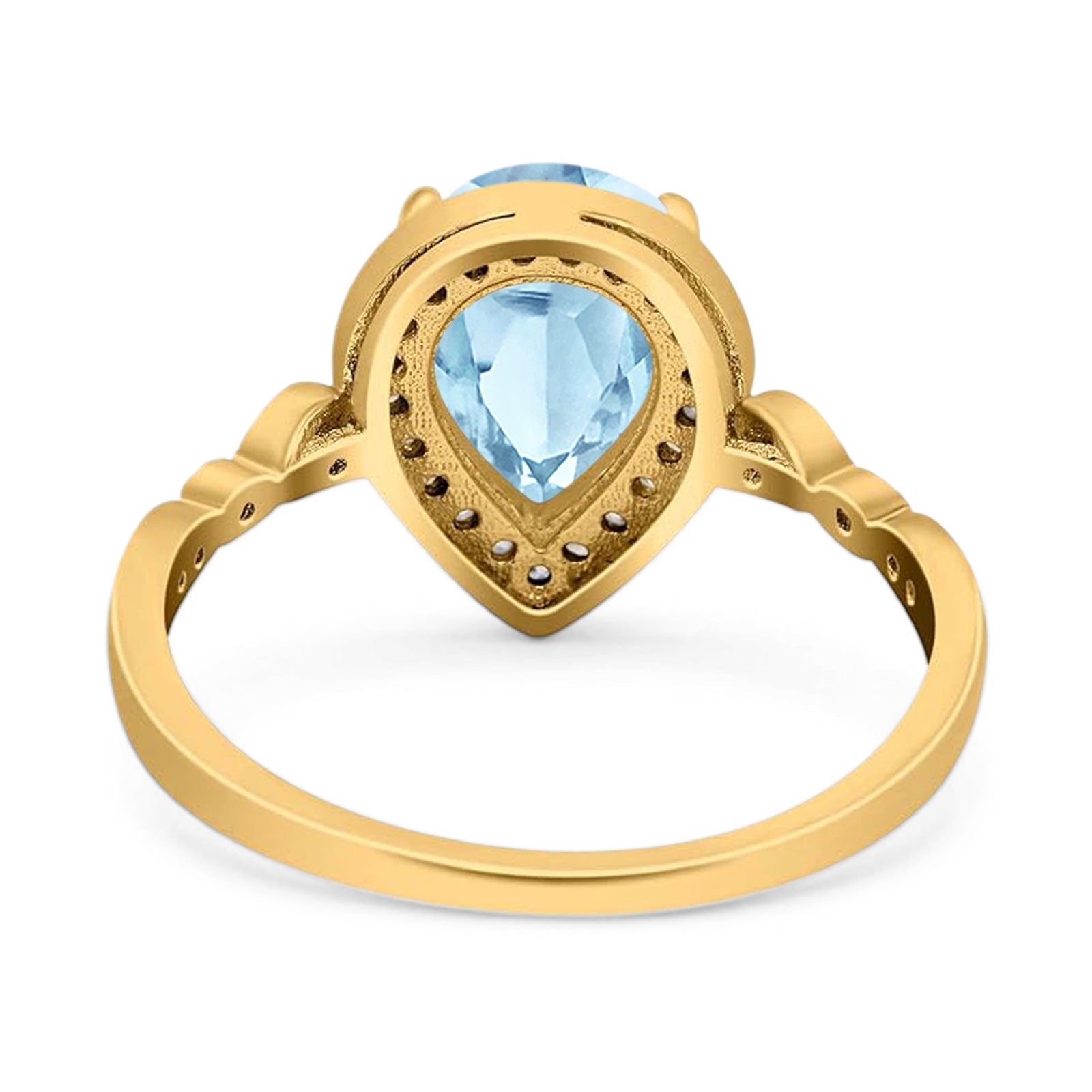 Pear Teardrop Natural Stone Wedding Ring