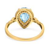 Pear Teardrop Natural Stone Wedding Ring