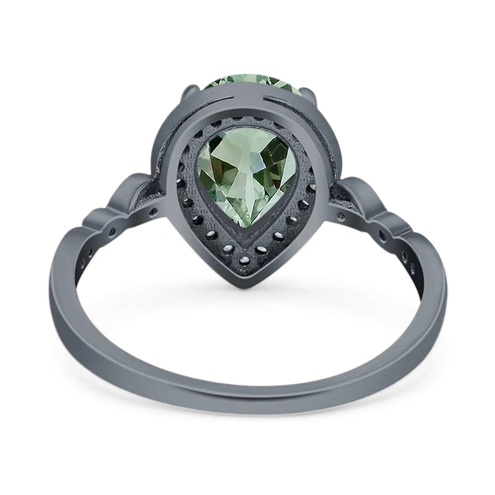 Pear Teardrop Natural Stone Wedding Ring