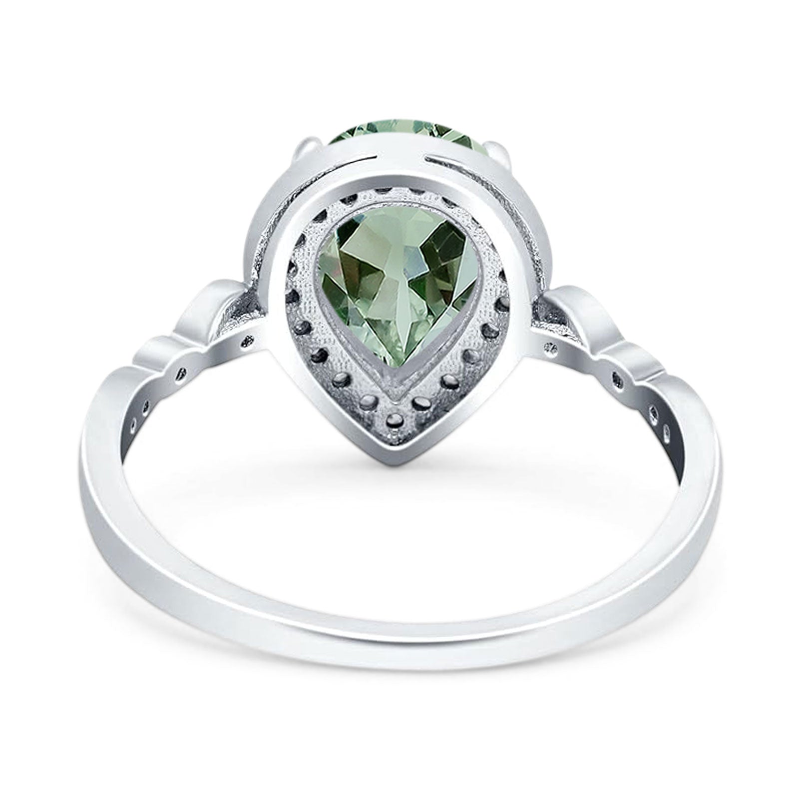 Pear Teardrop Natural Stone Wedding Ring