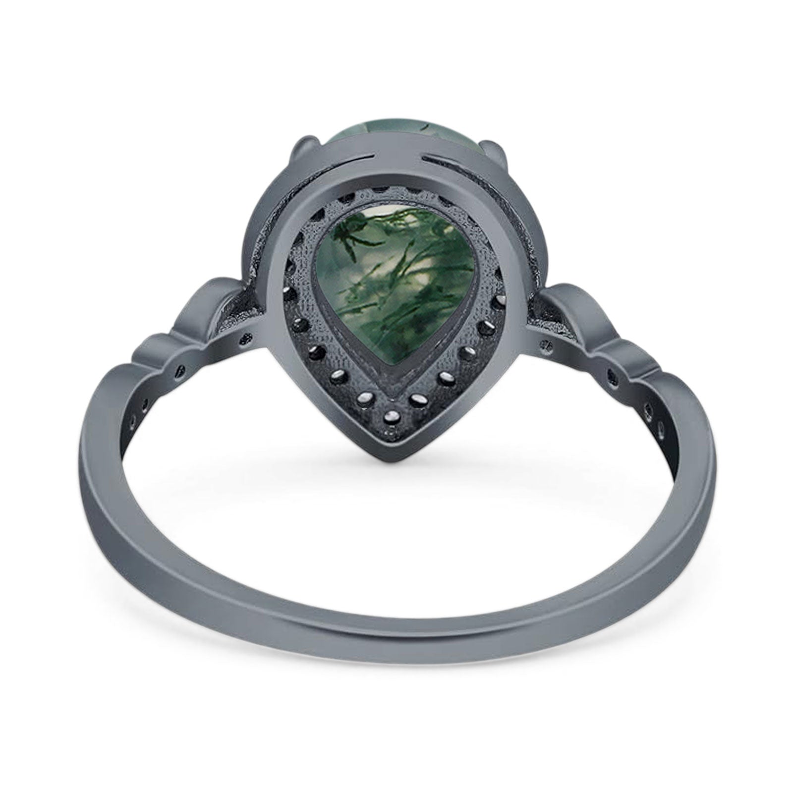 Pear Teardrop Natural Stone Wedding Ring