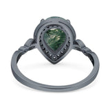 Pear Teardrop Natural Stone Wedding Ring