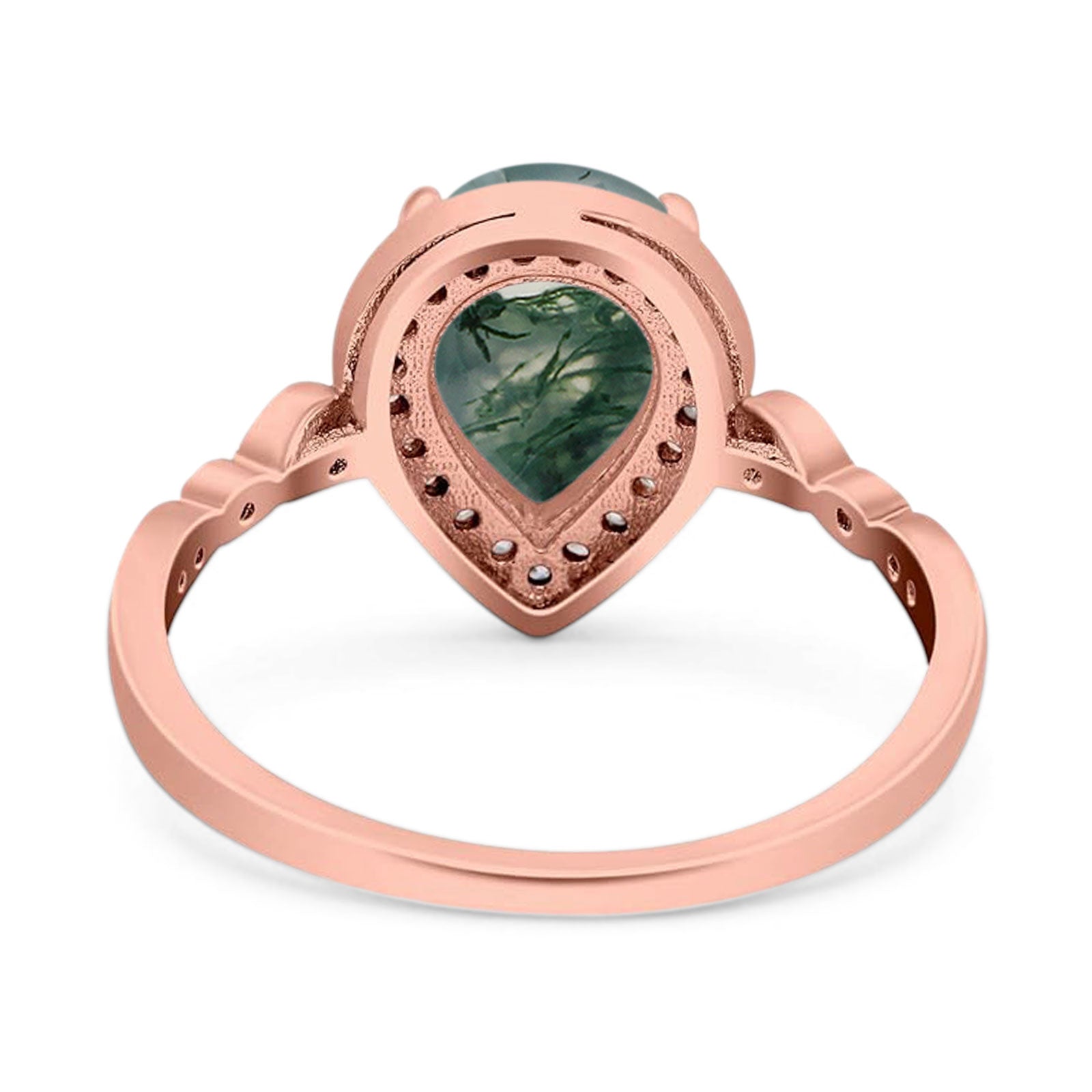 Pear Teardrop Natural Stone Wedding Ring