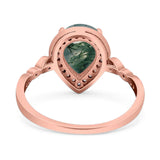 Pear Teardrop Natural Stone Wedding Ring