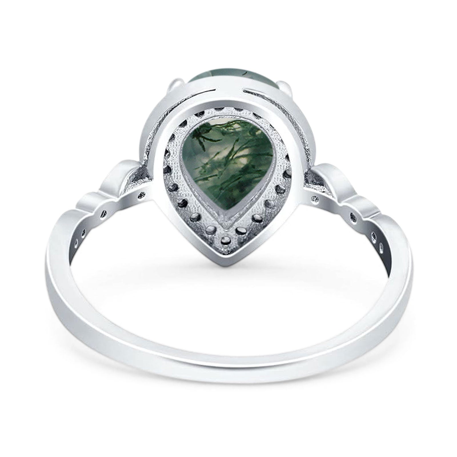 Pear Teardrop Natural Stone Wedding Ring